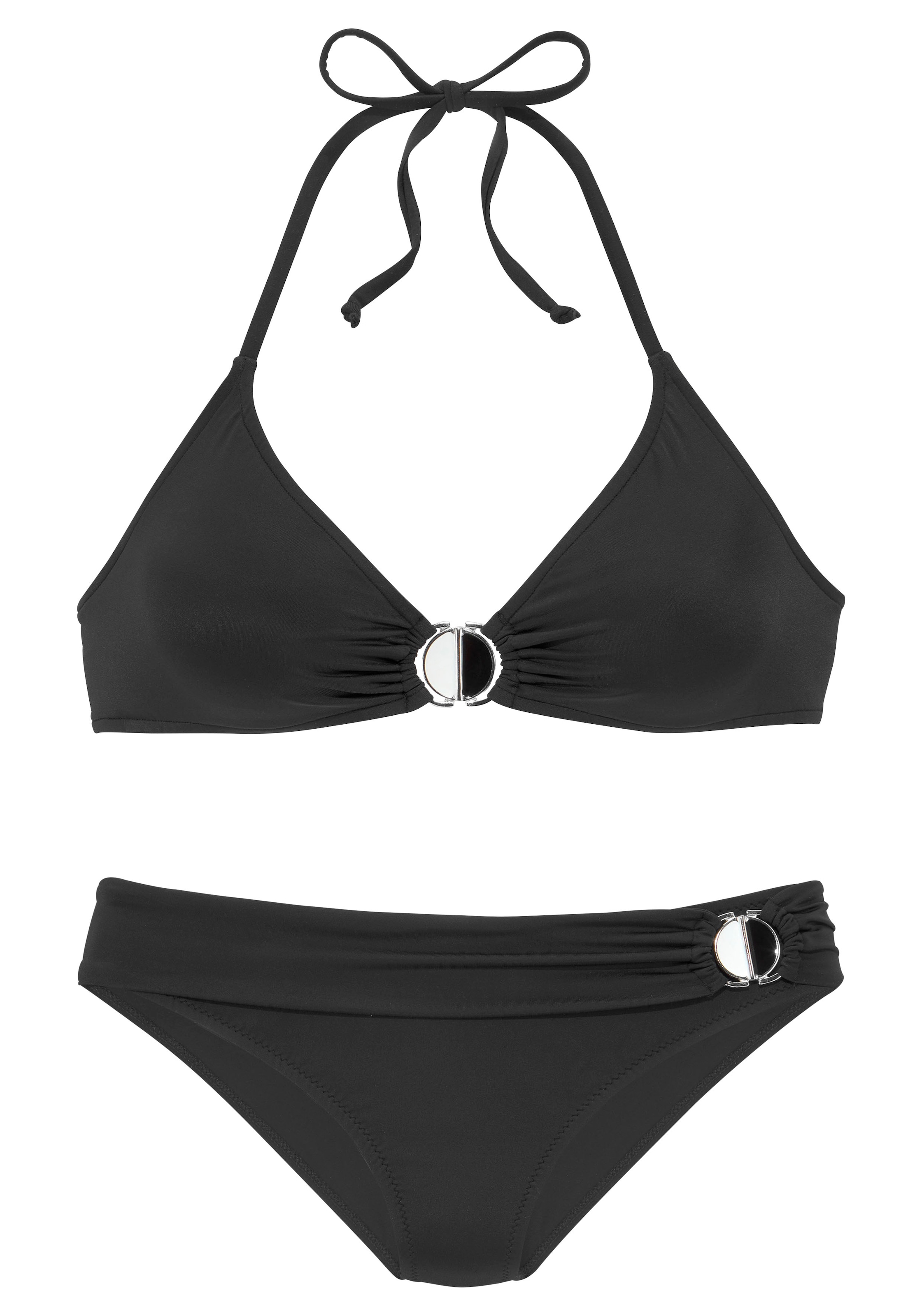 JETTE Triangle Bikini in Black: front