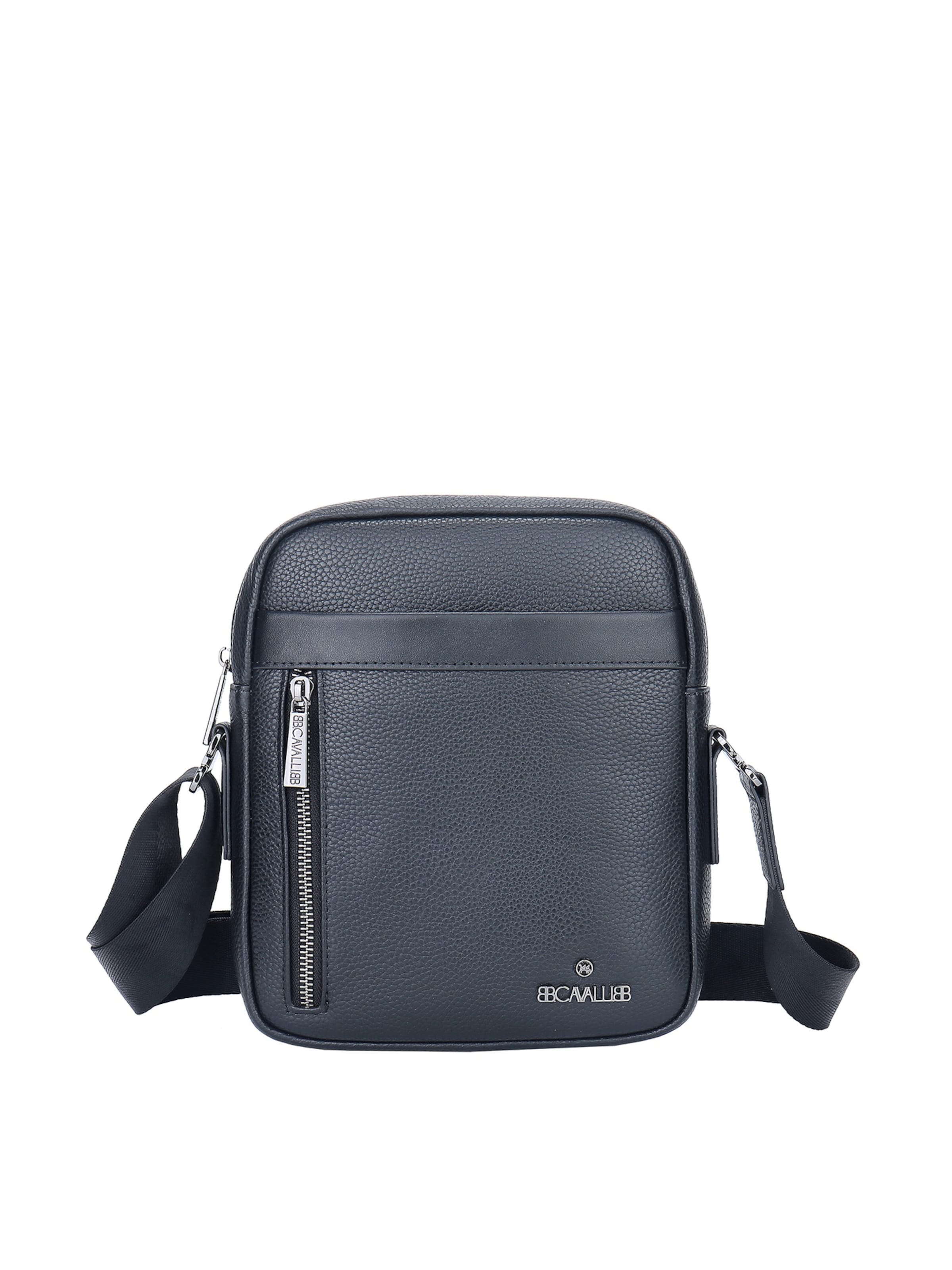 Borsa a tracolla 'Borsa a Tracolla Uomo Vera Pelle - Chiusura Zip B Cavalli' di B. Cavalli in nero