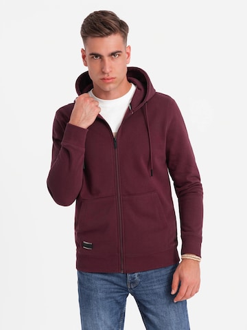 Ombre Sweatvest 'OM-SSBZ-0160' in Rood: voorkant