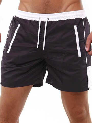 Reslad Badeshorts 'Badeshort mit Reißverschluss' in Schwarz: Vorderseite