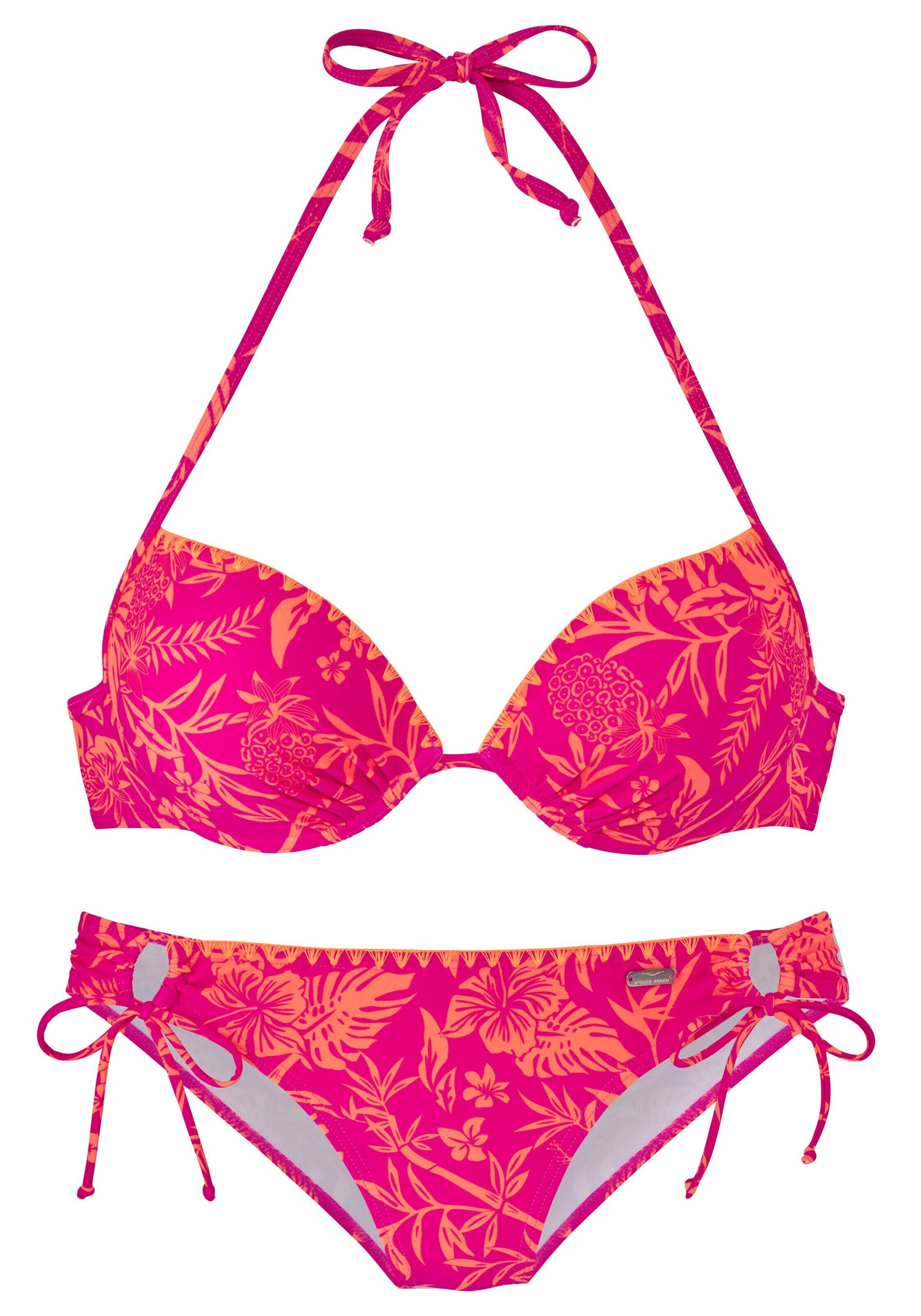VENICE BEACH Push-up Bikini in Orange: Vorderseite