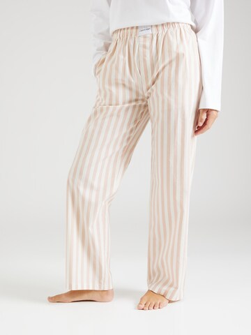 Pantalon de pyjama Calvin Klein Underwear en beige : devant