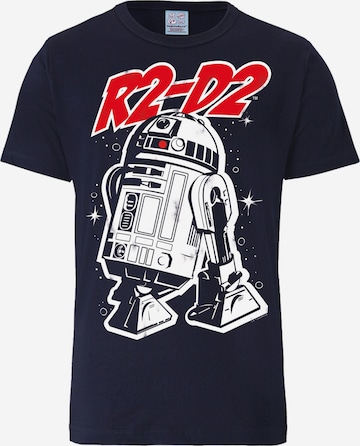 LOGOSHIRT T-Shirt 'R2-D2' in Blau: predná strana