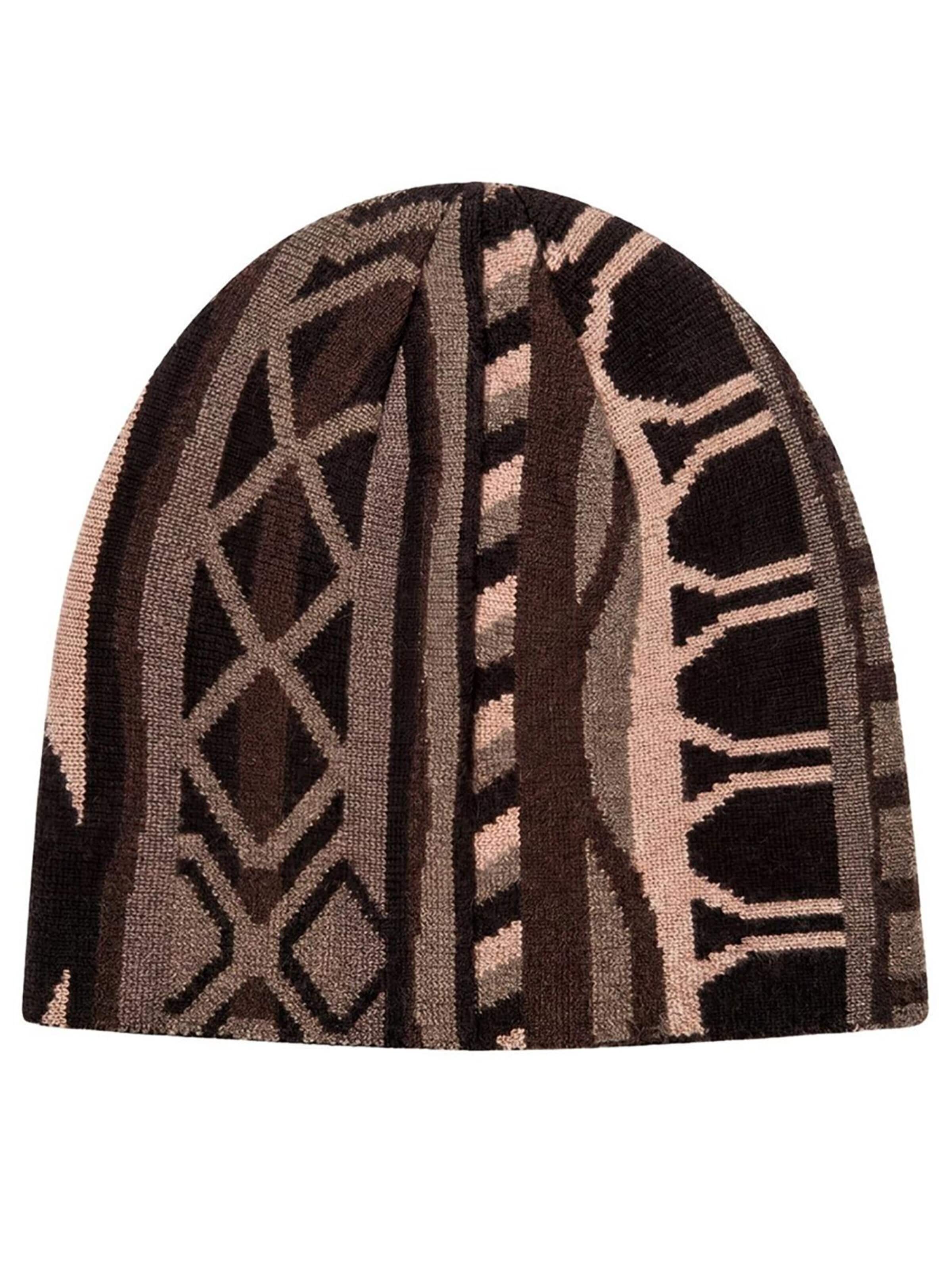 Colucci - Gorros 'Flat Knit Skull' em castanho