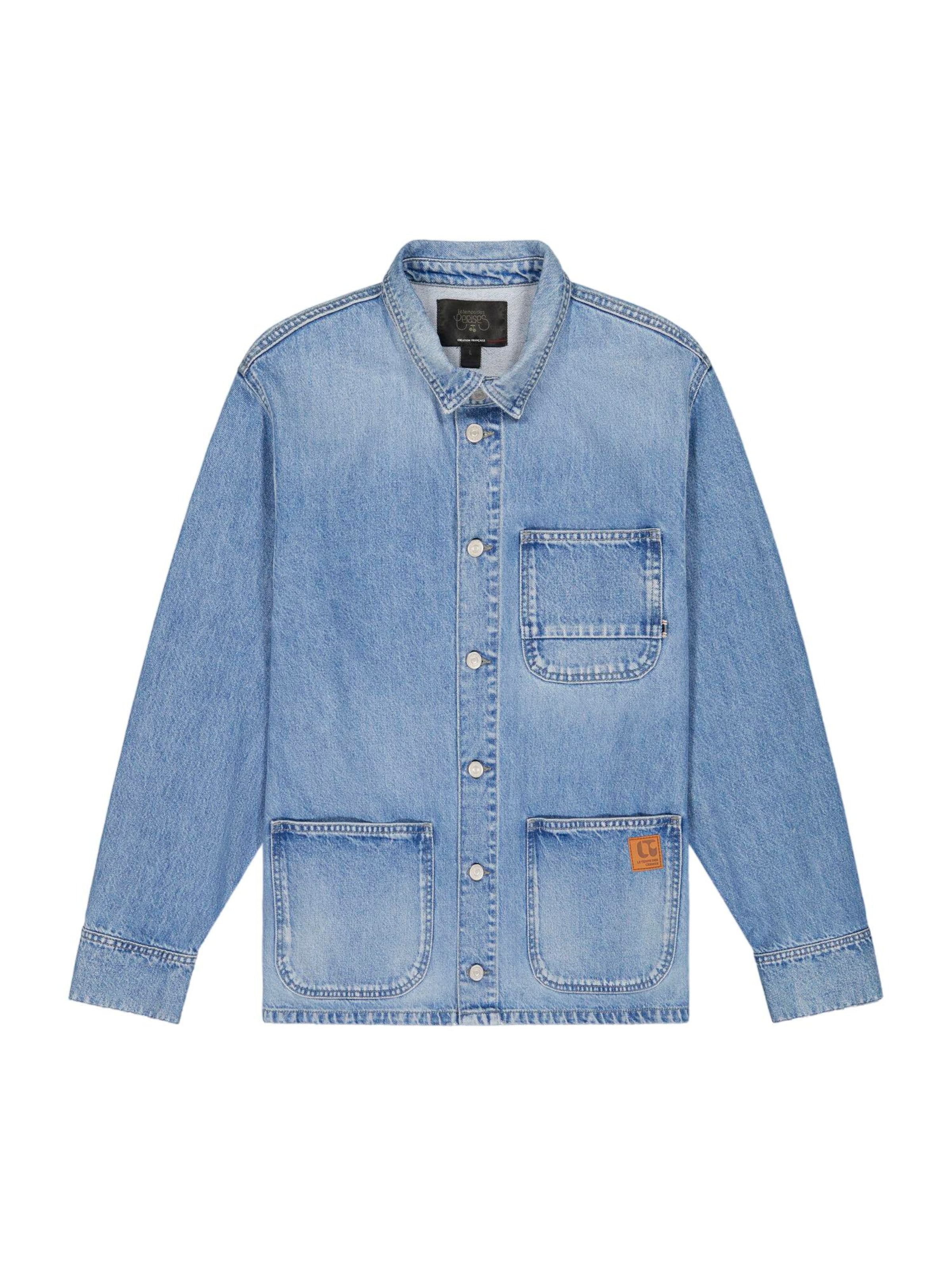 Le Temps Des Cerises Regular fit Button Up Shirt in Blue: front