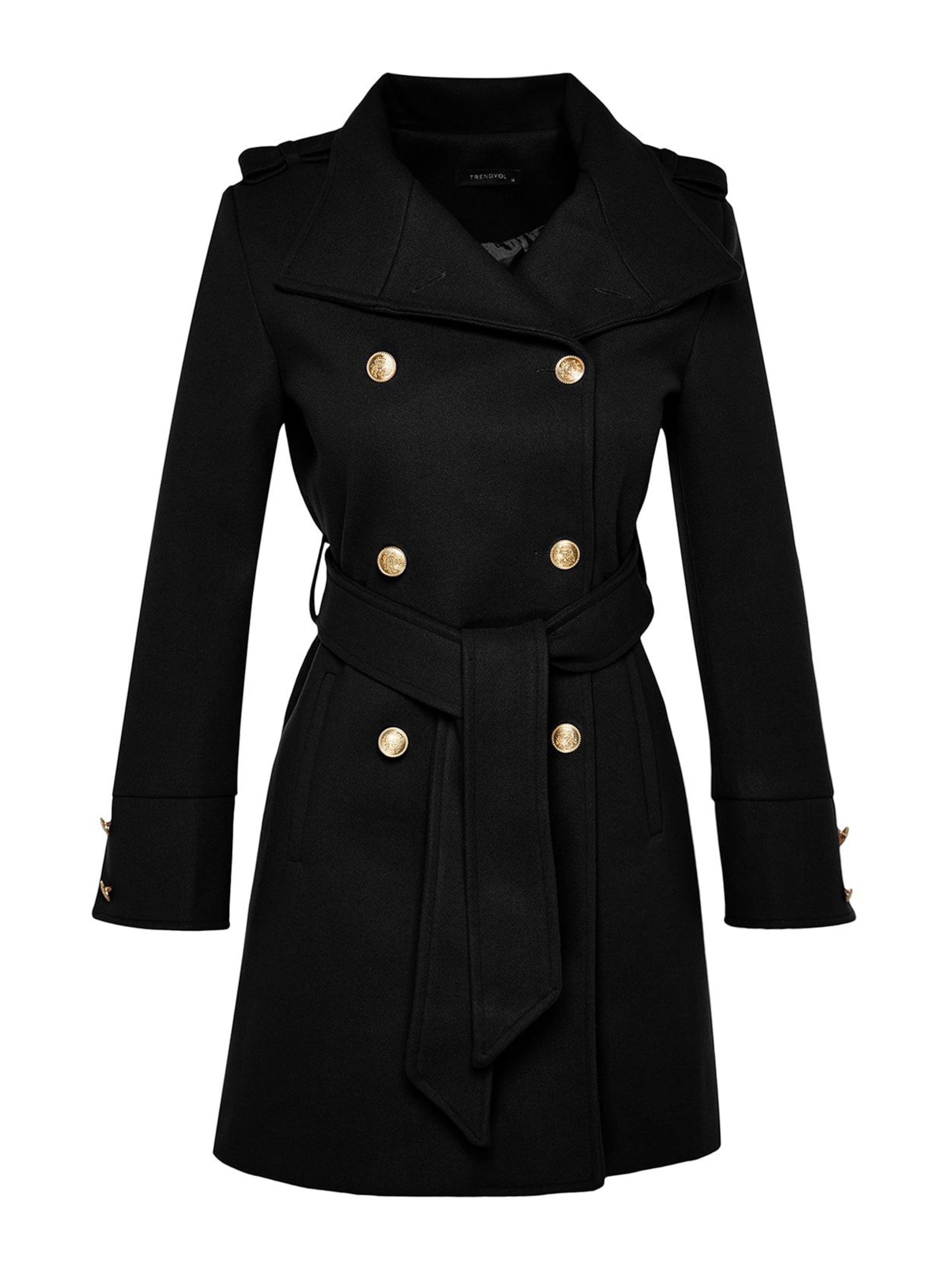 Trendyol Prechodný kabát - Čierna: predná strana