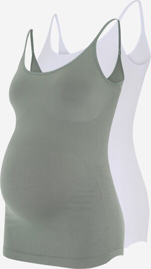 Top MAMALICIOUS pe kaki / alb, Vizualizare produs