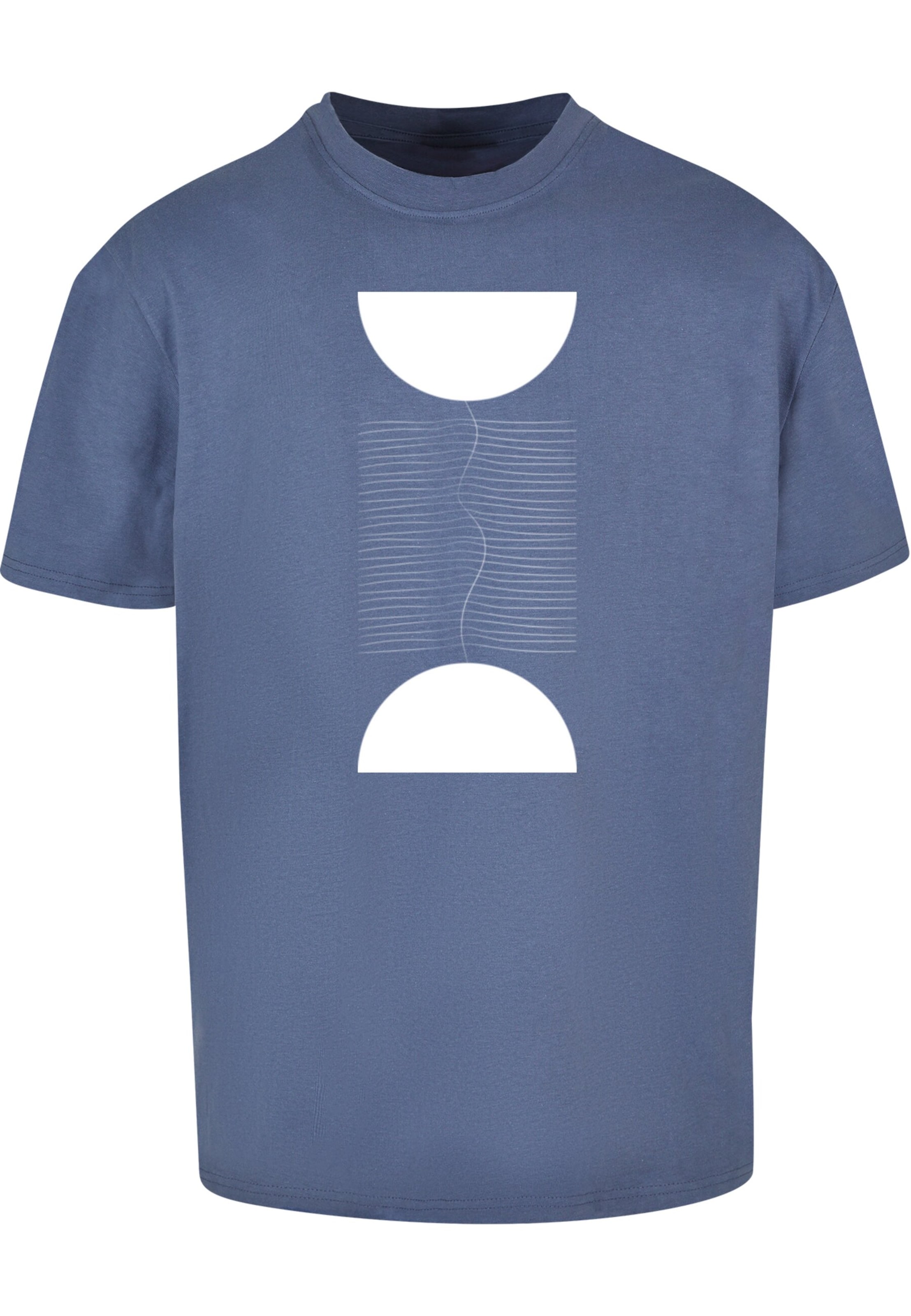 Merchcode T-Shirt 'Abstract Lines' in Blau: Vorderseite