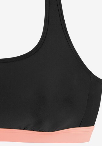 LASCANA ACTIVE - Bustier Top de bikini deportivo en negro