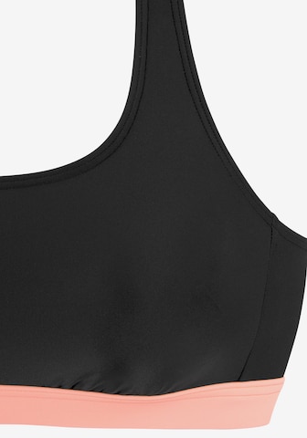LASCANA ACTIVE - Bustier Top de bikini deportivo en negro