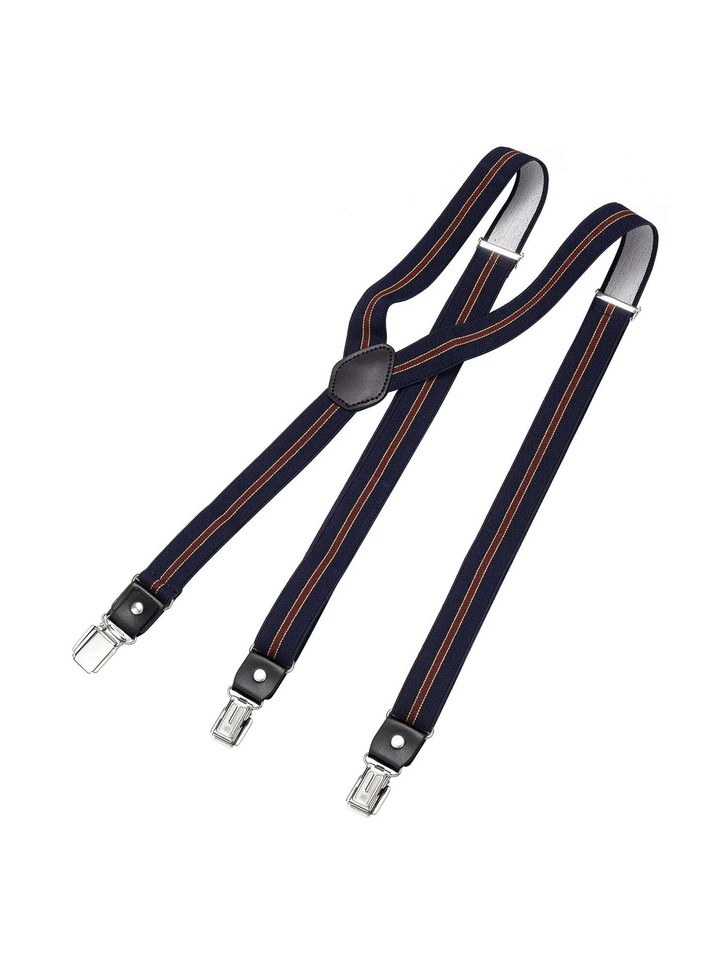 DonDon Hosenträger 'DonDon Hosenträger Herren schmal 2,5 cm gestreift blau rot Starke Clips für Anzug Jeans Chino'‌‌ in XS-XL in taubenblau, Produktansicht