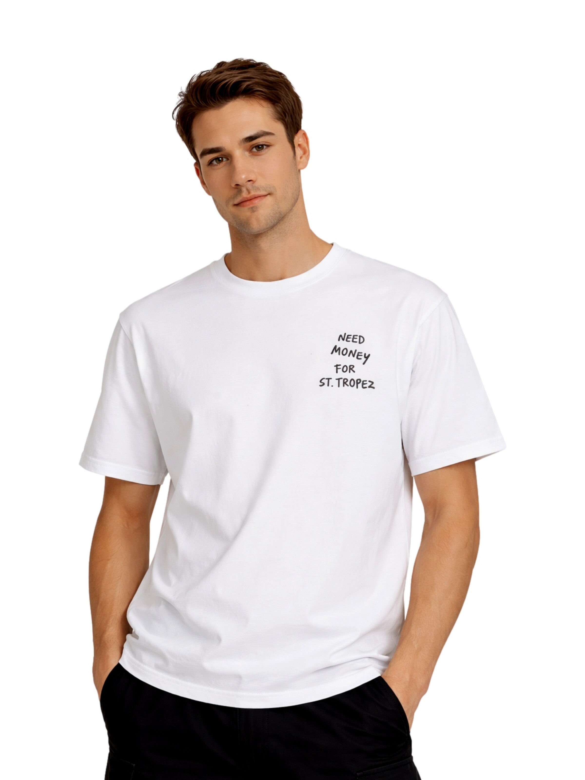Only & Sons T-Shirt 'Money Life' in Weiß: Vorderseite