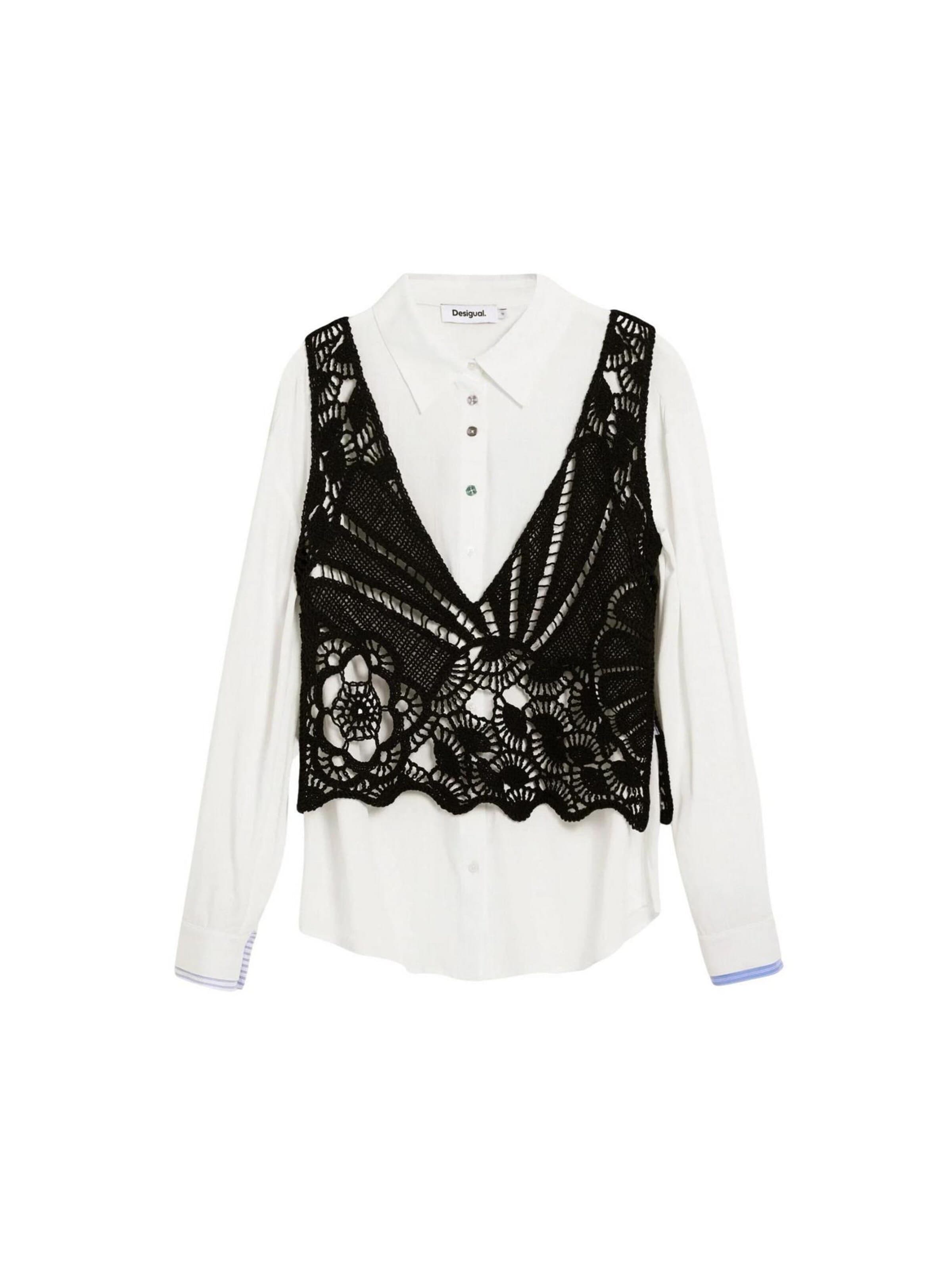Desigual - Blusa 'CAM_LIRIO' en blanco: frente