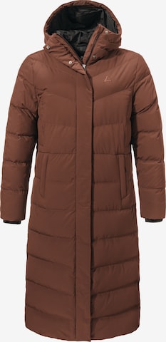 Schöffel Outdoormantel 'Urban Down' in Bruin: voorkant