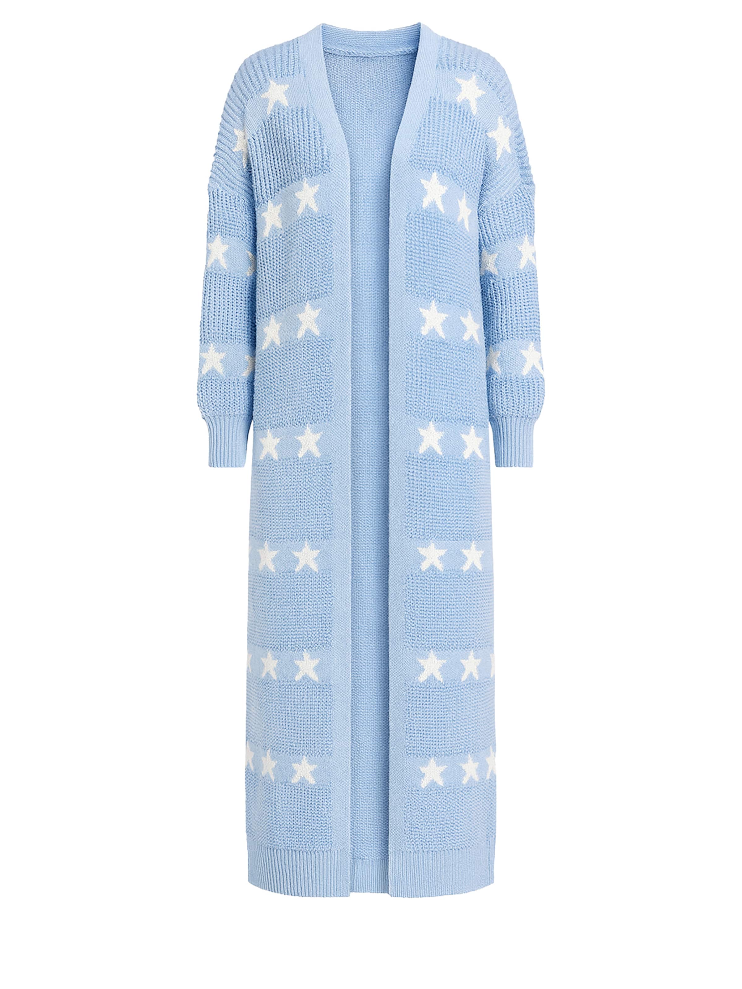 Elara Lang cardigan i blå: forside