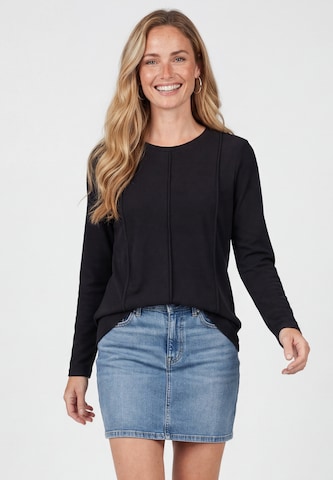 usha BLUE LABEL Shirt in Zwart: voorkant