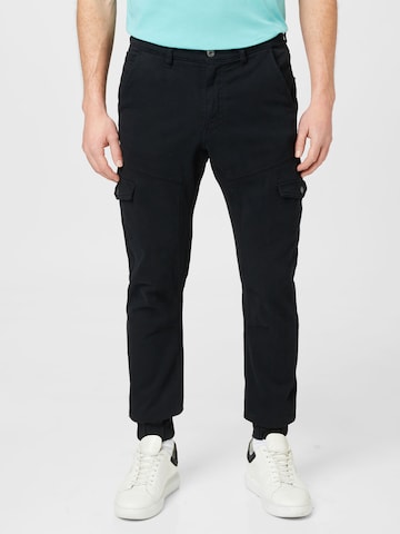 GUESS Tapered Cargobroek 'New Kombat' in Zwart: voorkant