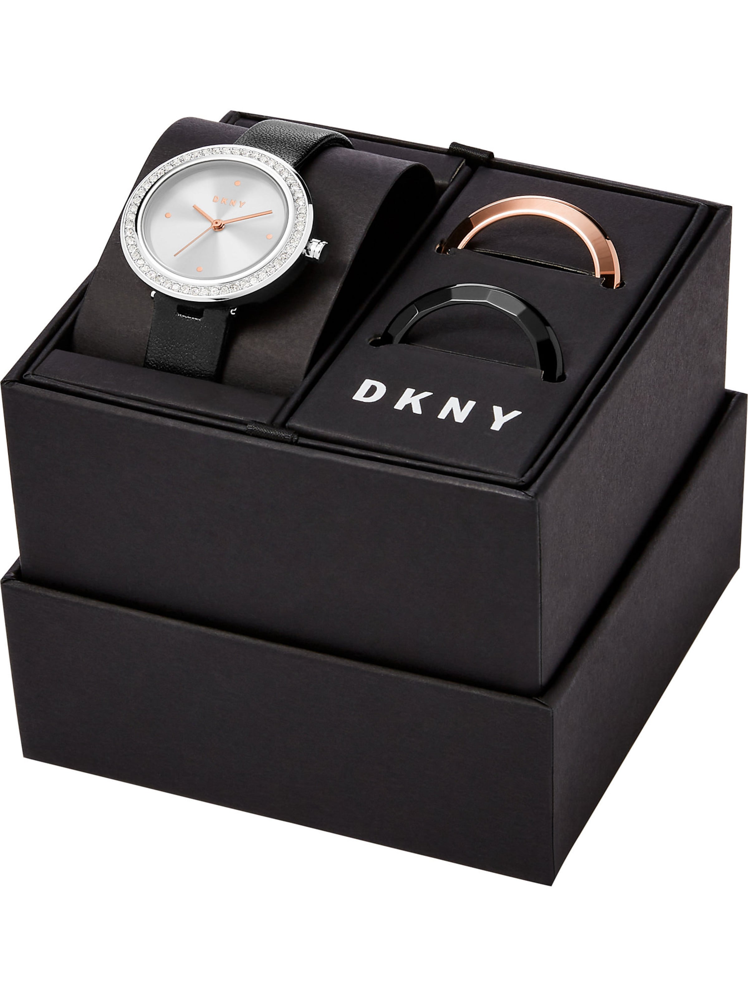 Frauen Uhren DKNY Set in Schwarz, Silber - WT03486