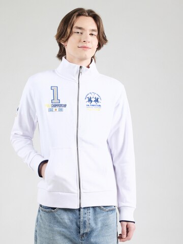 La Martina Sweatjacke in Weiß: Vorderseite