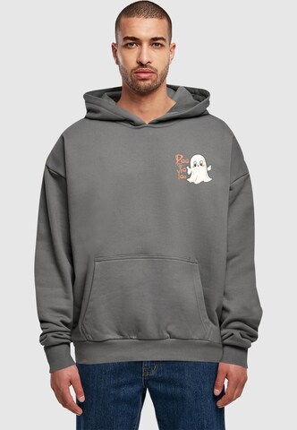 Merchcode Sweatshirt 'Halloween - Boo To You ' in Grijs: voorkant