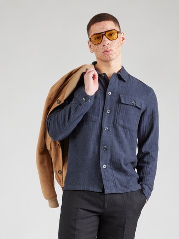 Lindbergh Comfort fit Button Up Shirt in Blue: front