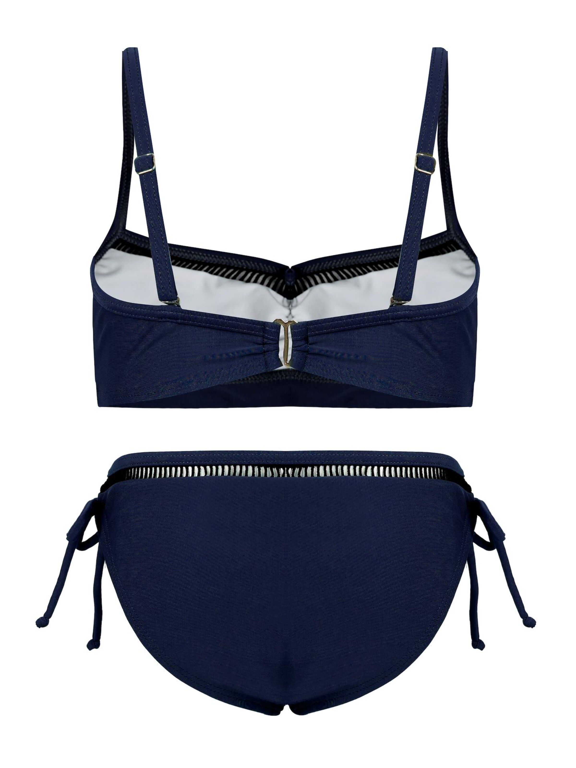 La V Triangel Bikini 'Bikini classic met kant detail' in Blauw