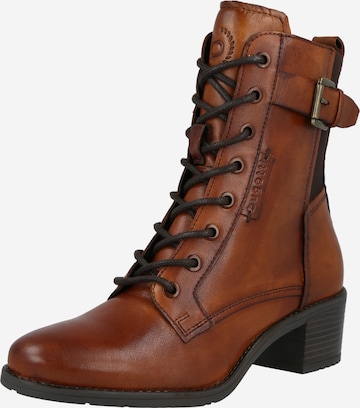 bugatti Lace-up bootie 'Ruby' in Brown: front