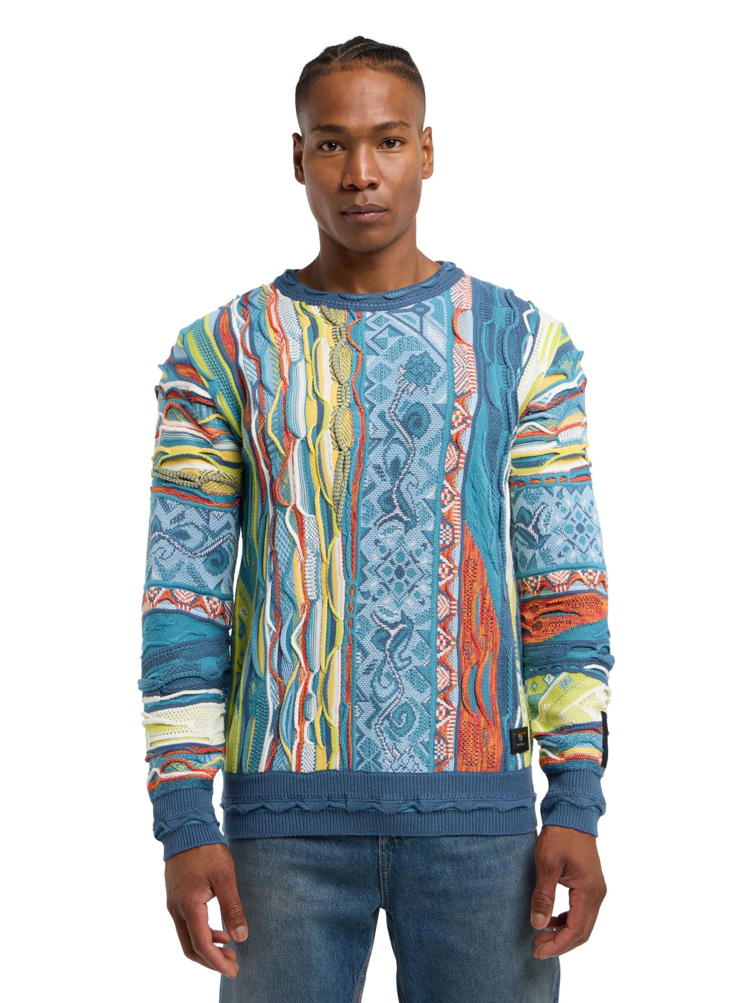 Carlo Colucci Pullover 'Dimani' in Blau: Vorderseite