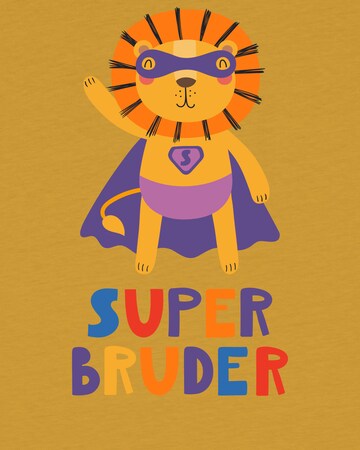 watabout.kids T-Shirt 'Löwe Superbruder' in Gelb