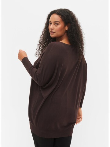 Zizzi Sweater 'CARRIE' in Brown