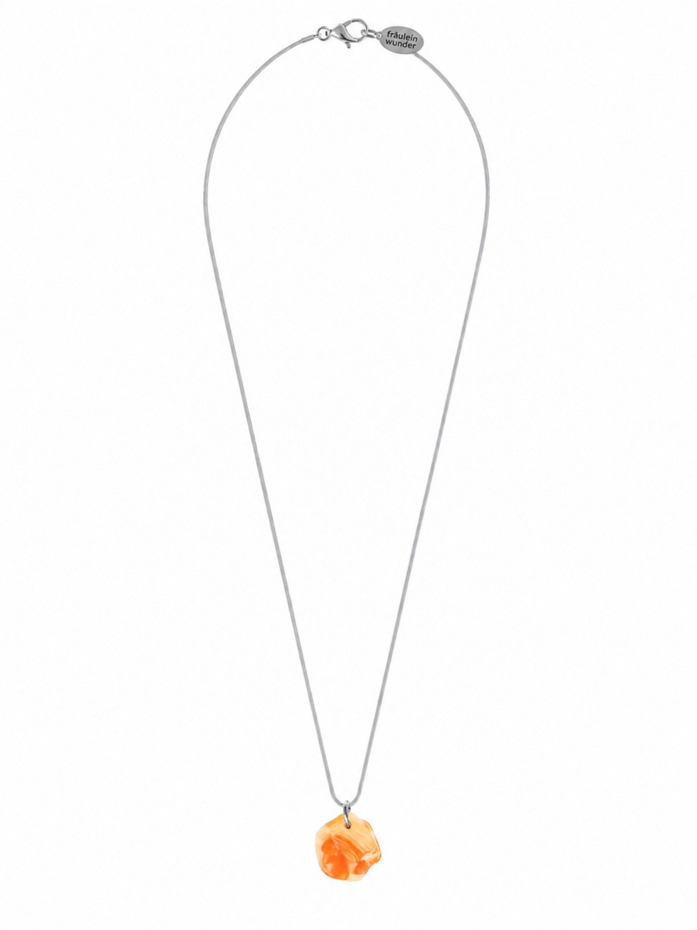Fräulein Wunder Necklace 'Acetat Alice Silber' in 45 cm in Orange, Item view
