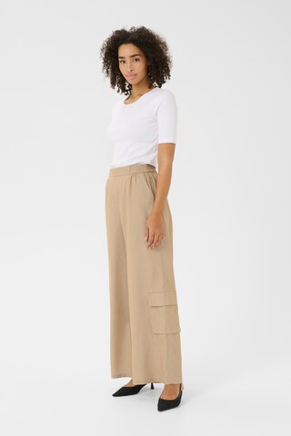 Kaffe Wide Leg Hose 'BPravna' in Beige: Vorderseite