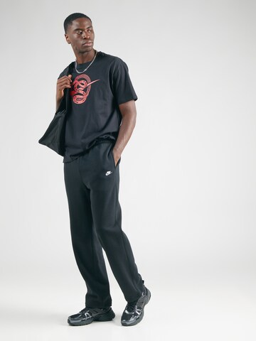 Nike Sportswear Широка кройка Спортен панталон 'Club Fleece' в черно
