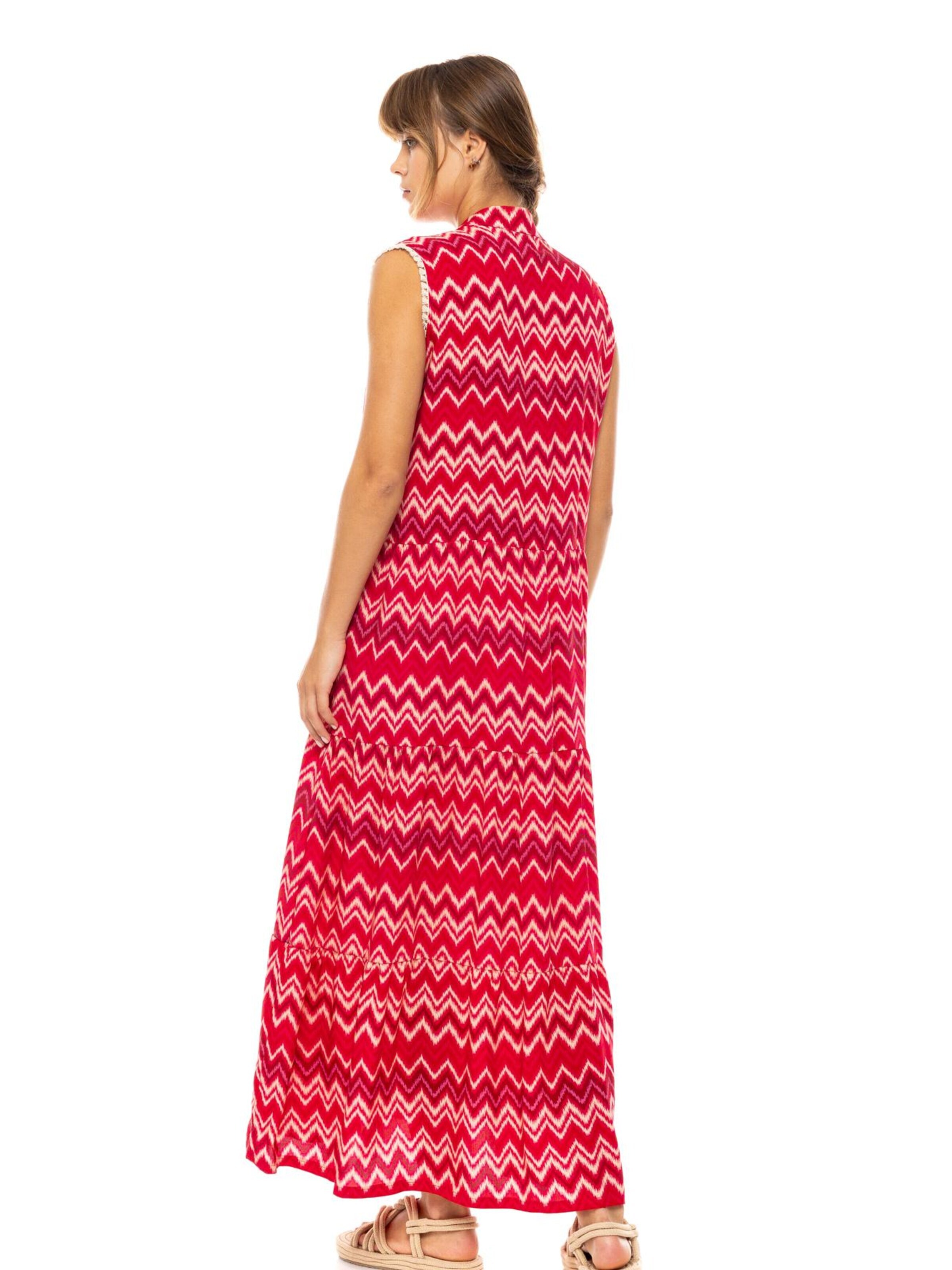 Pink Label Sommerkjole 'BEACHWEAR LONG RASBERRY RAINBOW' i pink