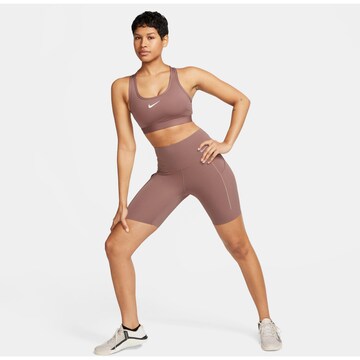 NIKE Bustier Sport-BH 'Swoosh' in Braun