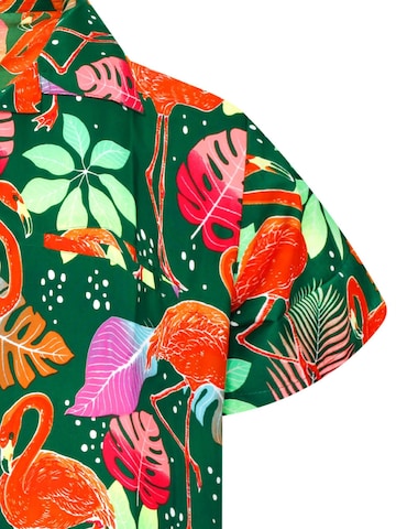 Maglietta 'Funky Flamingos' di King Kameha in verde