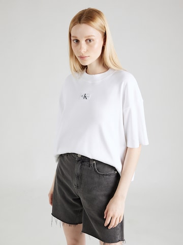 T-shirt Calvin Klein Jeans en blanc : devant