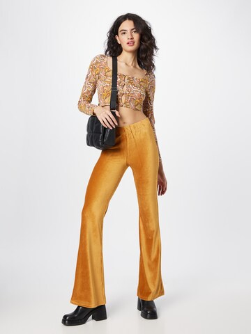 NEON & NYLON Flared Trousers 'KAIA' in Brown