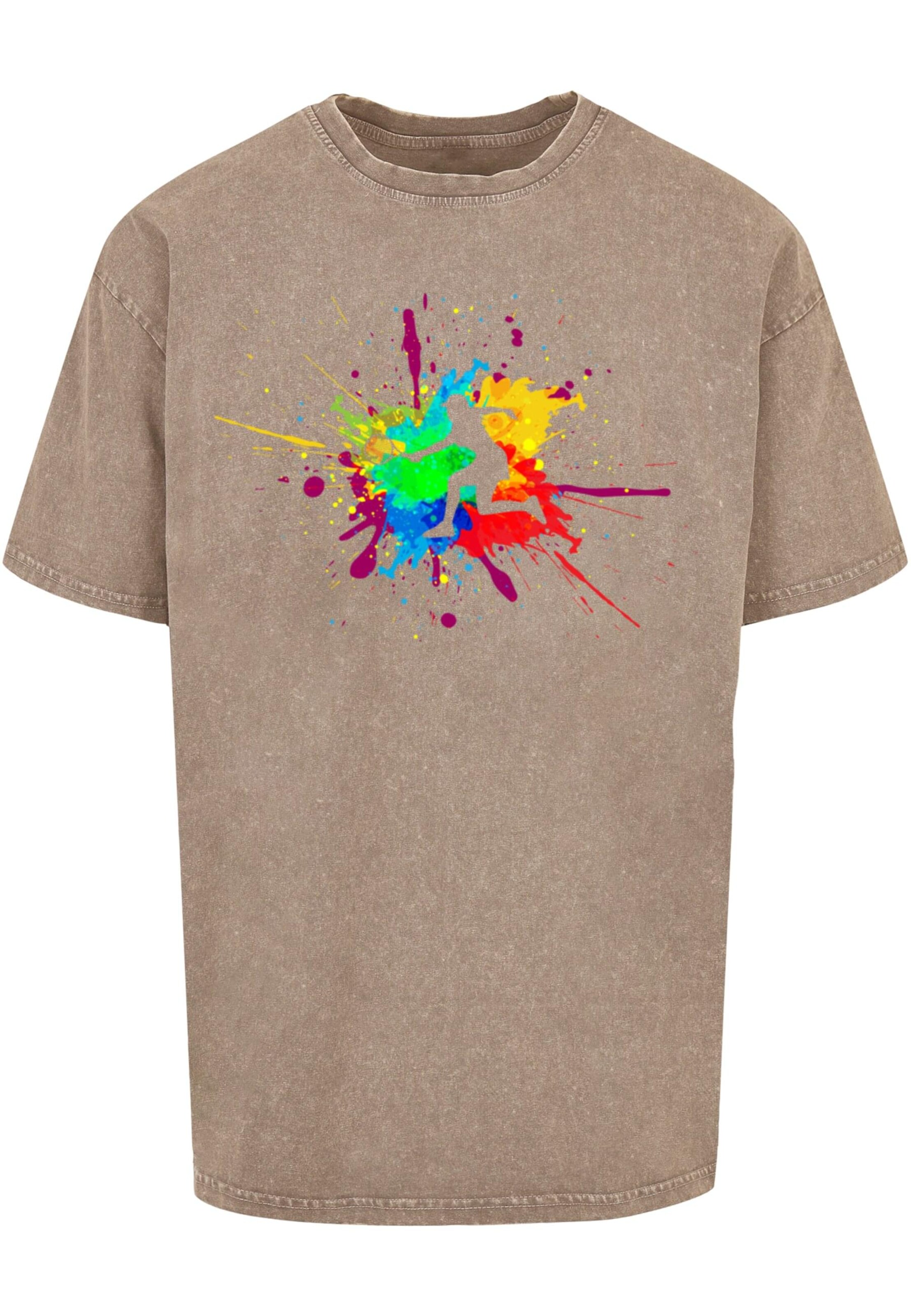 Merchcode Shirt 'Color Splash Player' in Brown: front