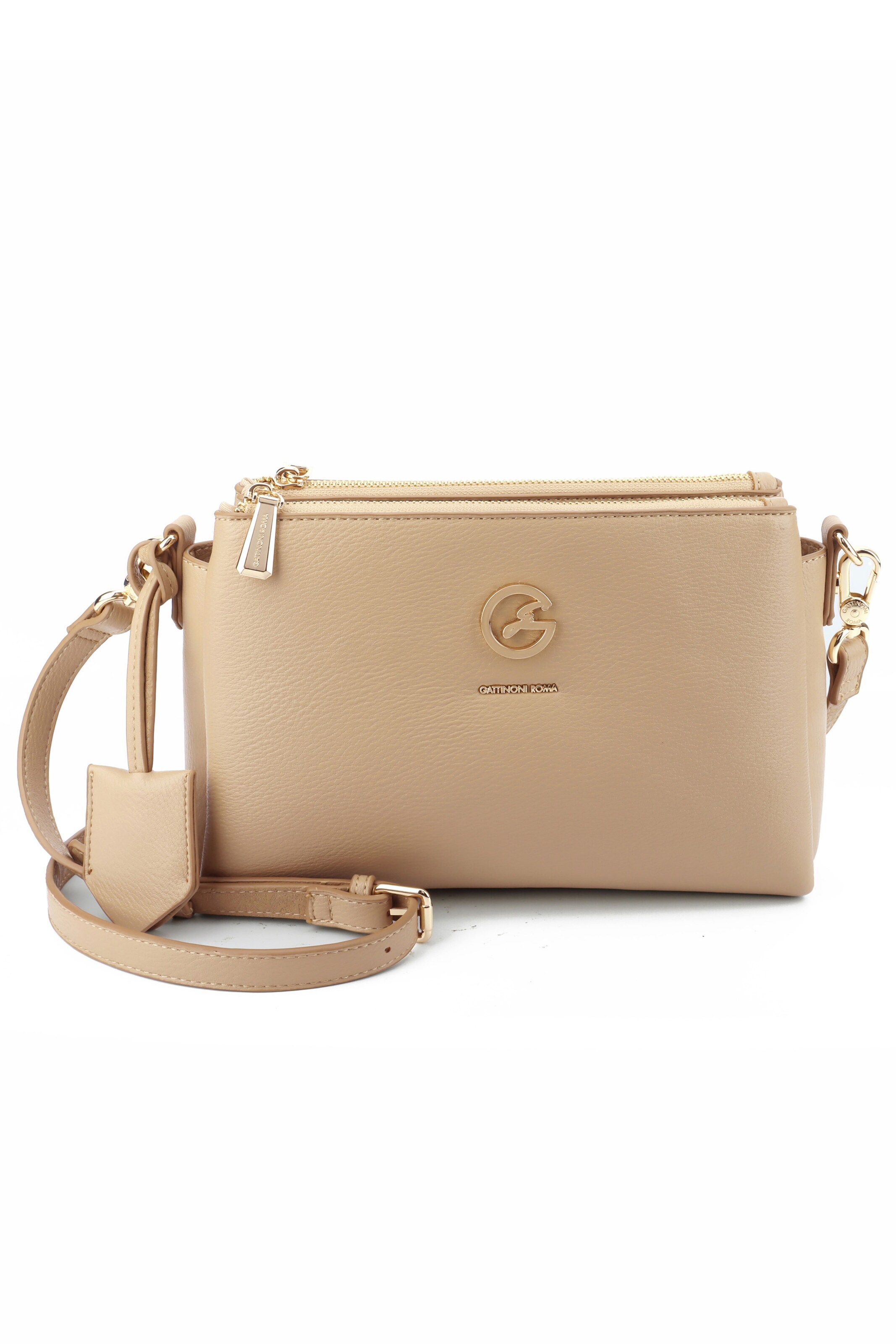 Gattinoni Crossbody Bag in Beige: front