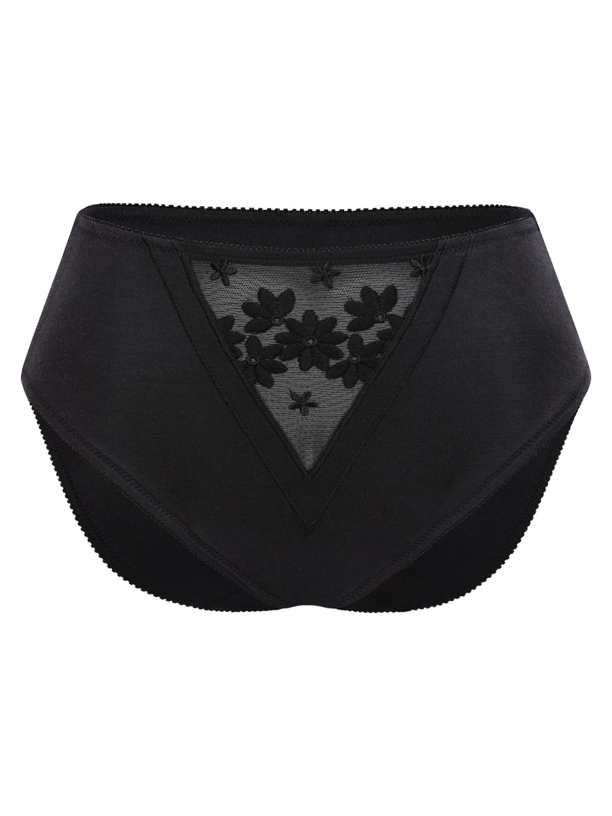 FELINA Slip 'Swiss Broderie' in Black: front