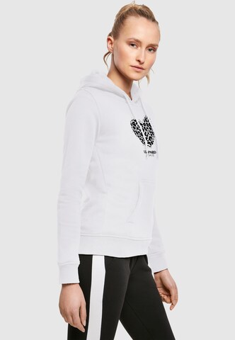 Merchcode Sweatshirt 'Leopard Heart' in White