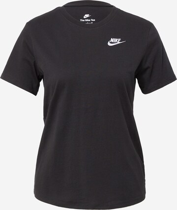 Nike Sportswear Shirt 'Club Essential' in Zwart: voorkant