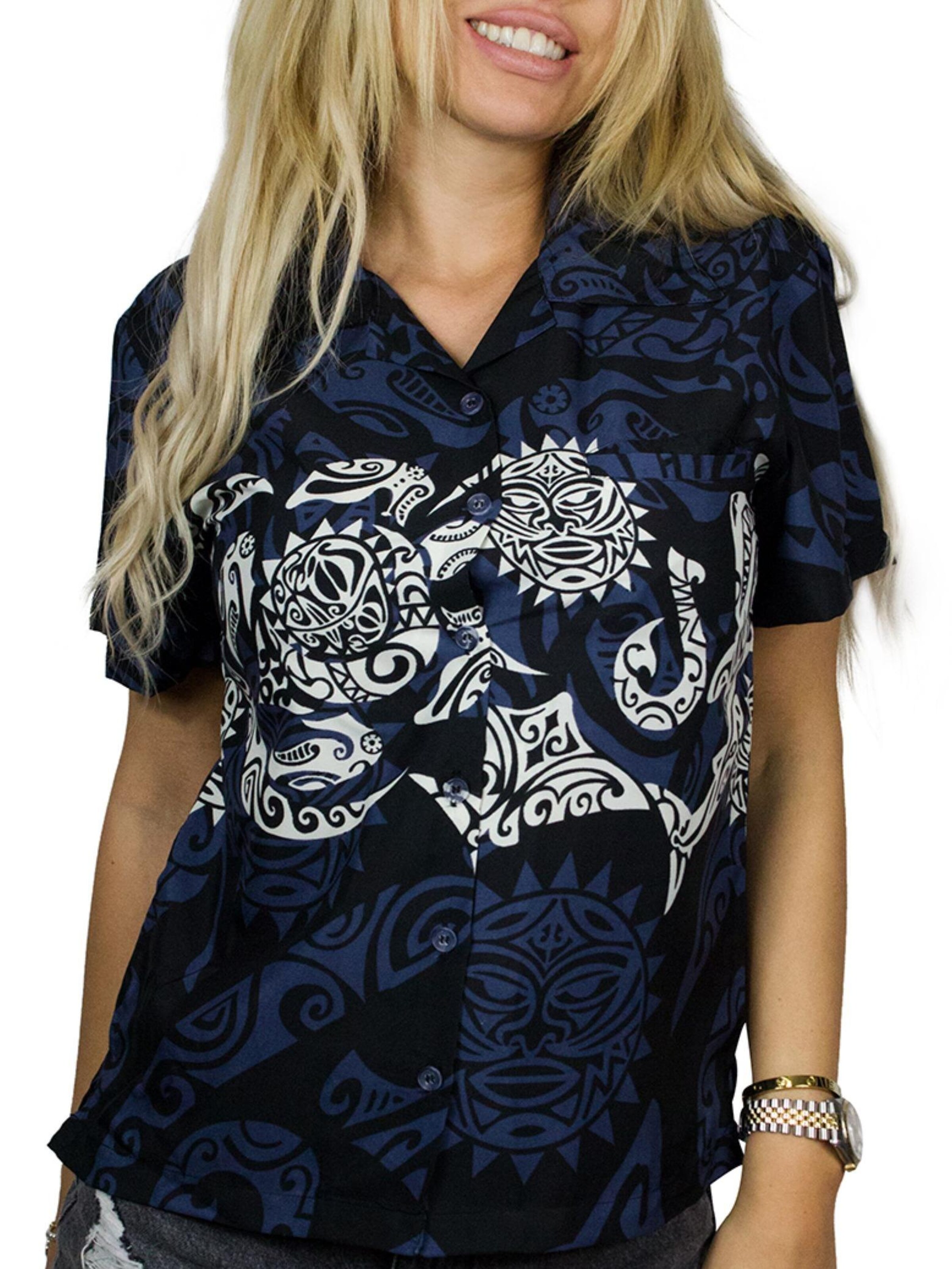 King Kameha Bluse 'Maori Chest'‌‌‌‌‌ in Schwarz