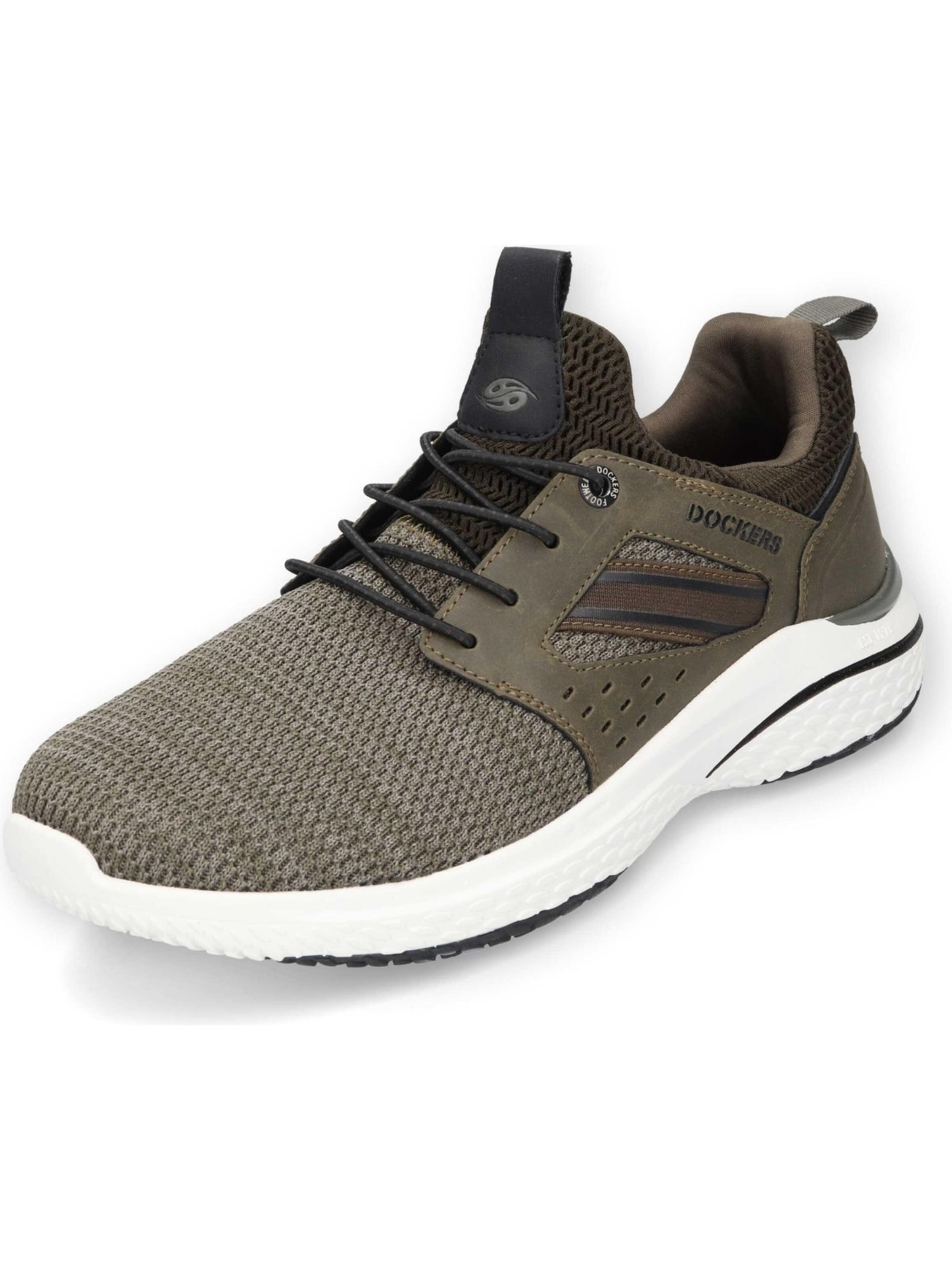 Dockers Sneakers 'Dockers Sneaker - Khaki Textil/Synthetik' in Green: front