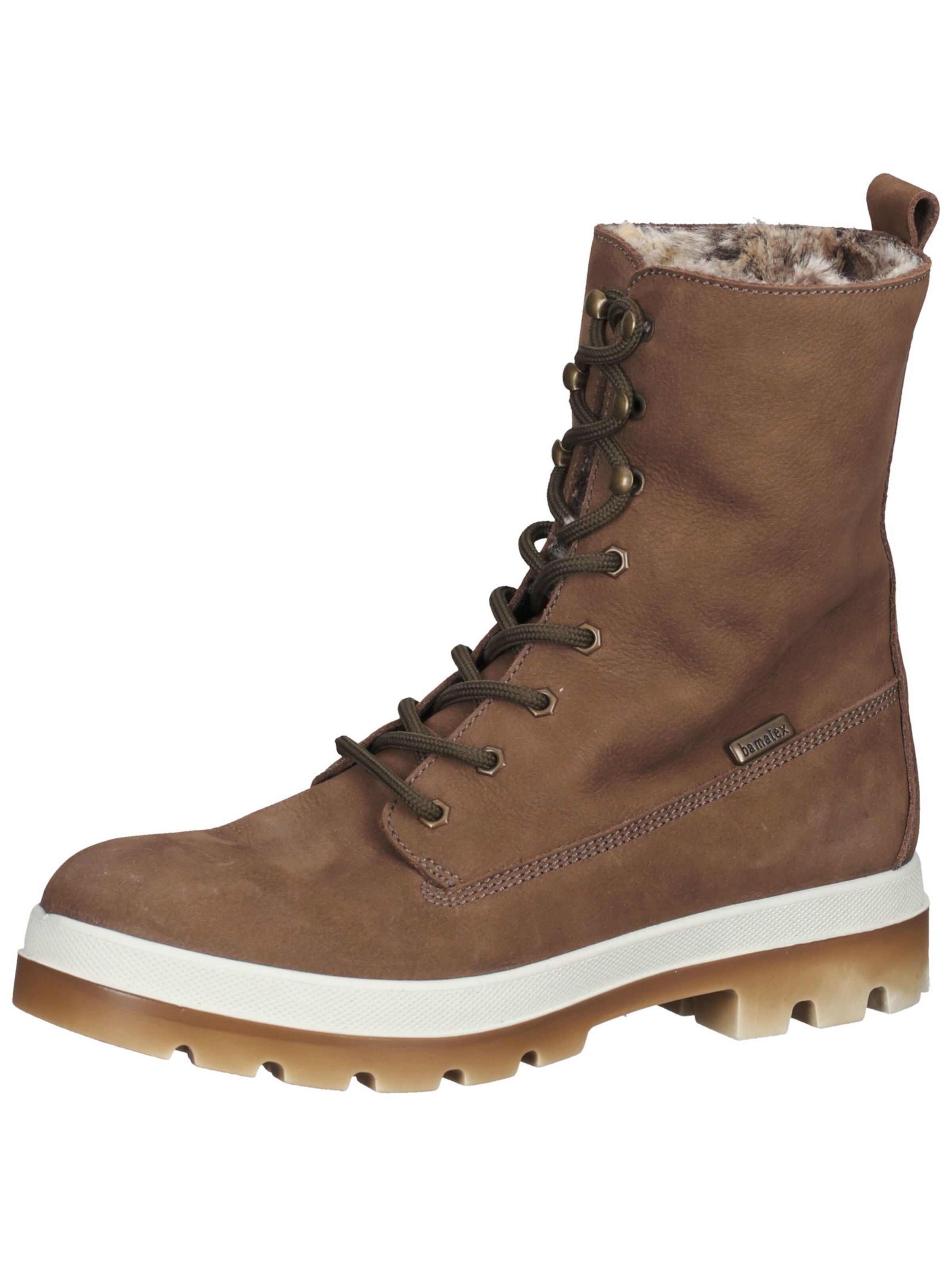 Bama Lace-Up Ankle Boots in Brown: front