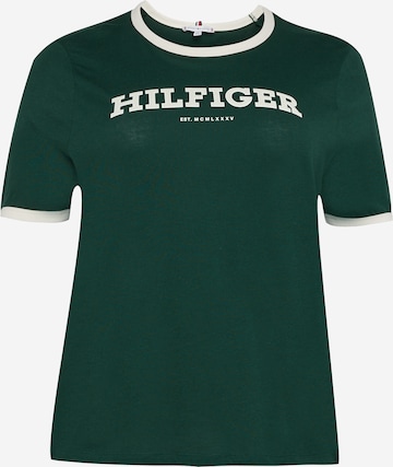 Tommy Hilfiger Curve Μπλουζάκι 'VARSITY '' σε πράσινο: μπροστά