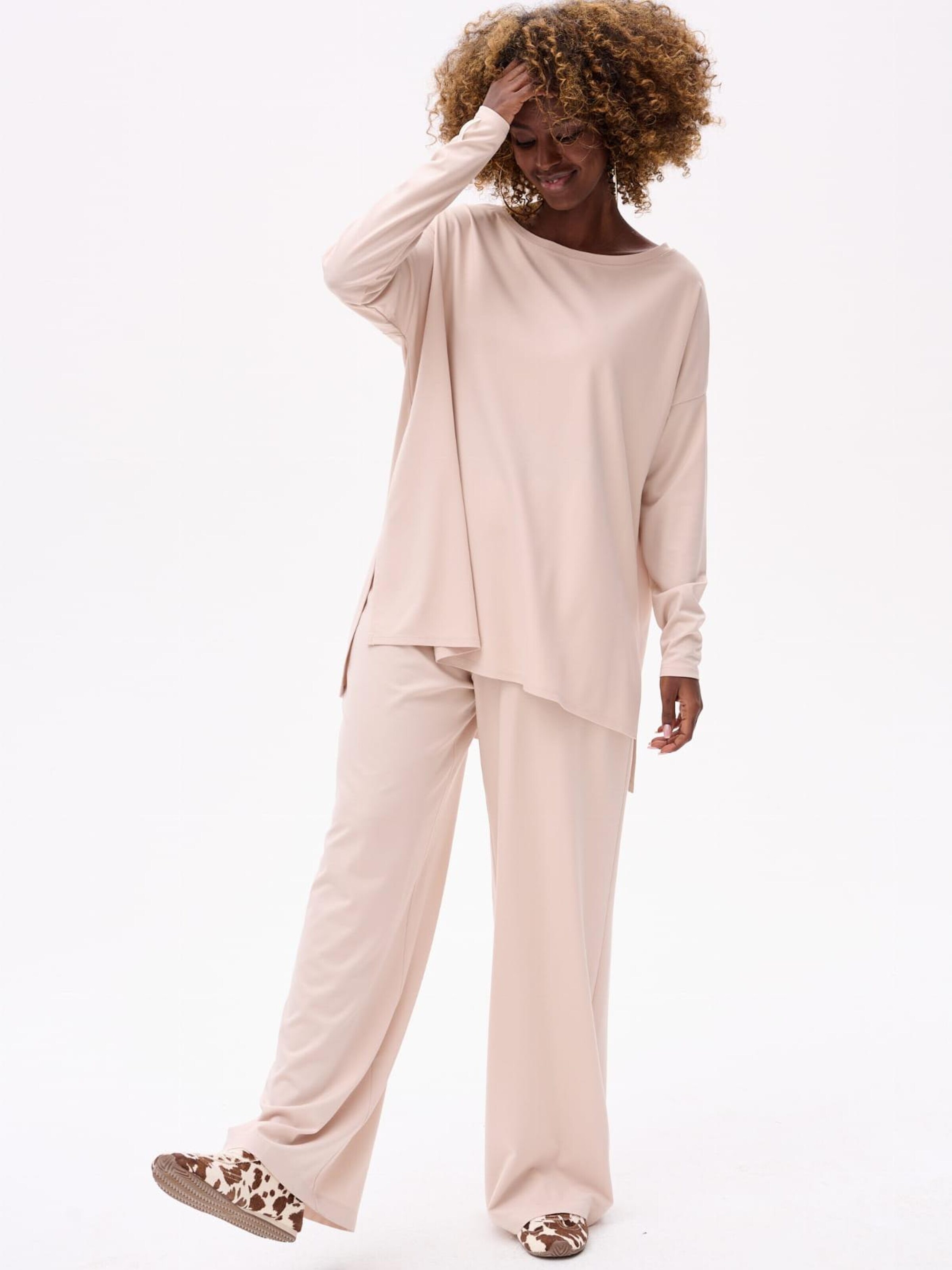 Blue Shadow Regular Pants in Beige