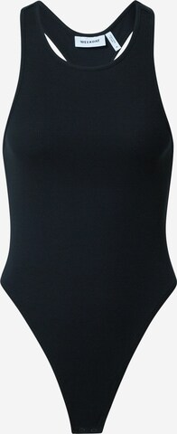 WEEKDAY Shirt bodysuit 'Adley' in Black: front