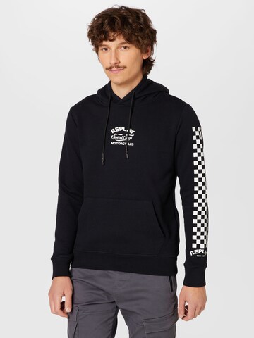 REPLAY Sweatshirt in Zwart: voorkant